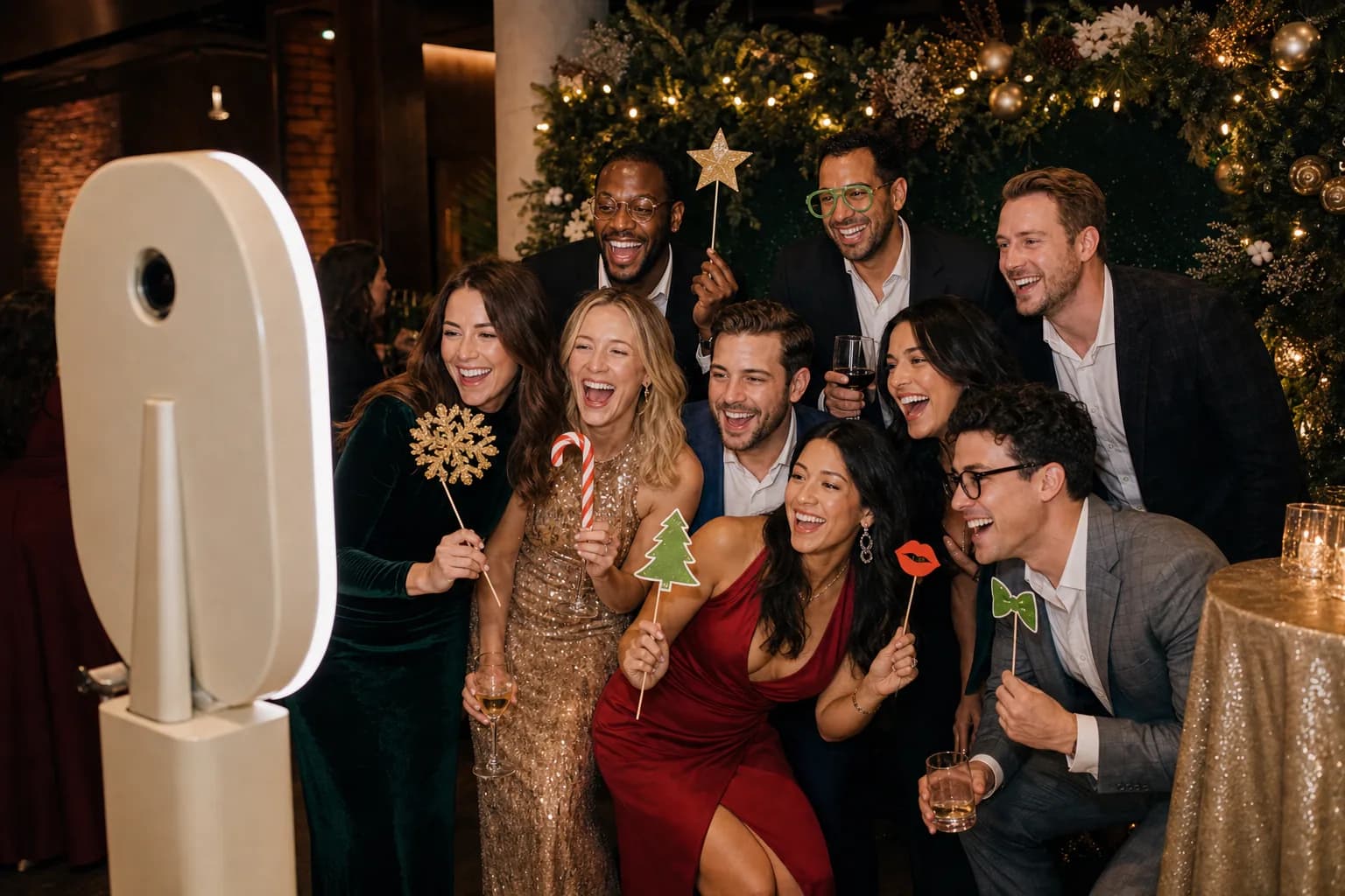 Holiday Parties photo booth in Austin, Texas.